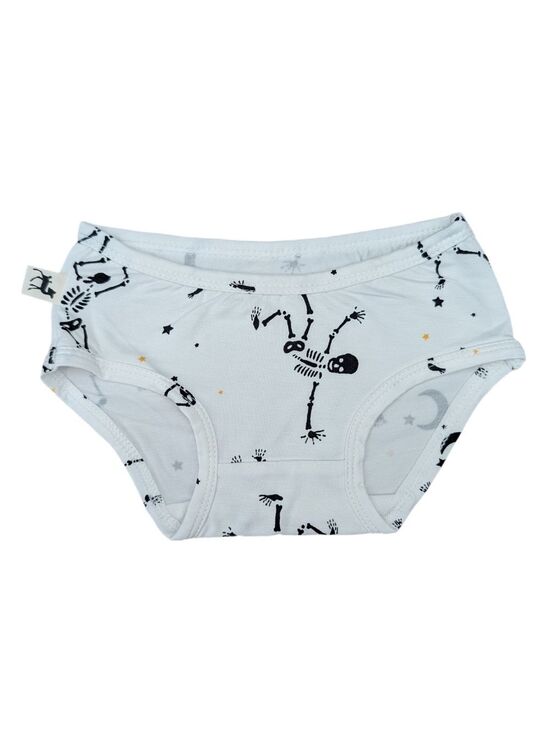 Bambi & birdie Other - 🇨🇦 Bambi & Birdie Playful Skeleton Print Kids Girl Toddler Underwear - White